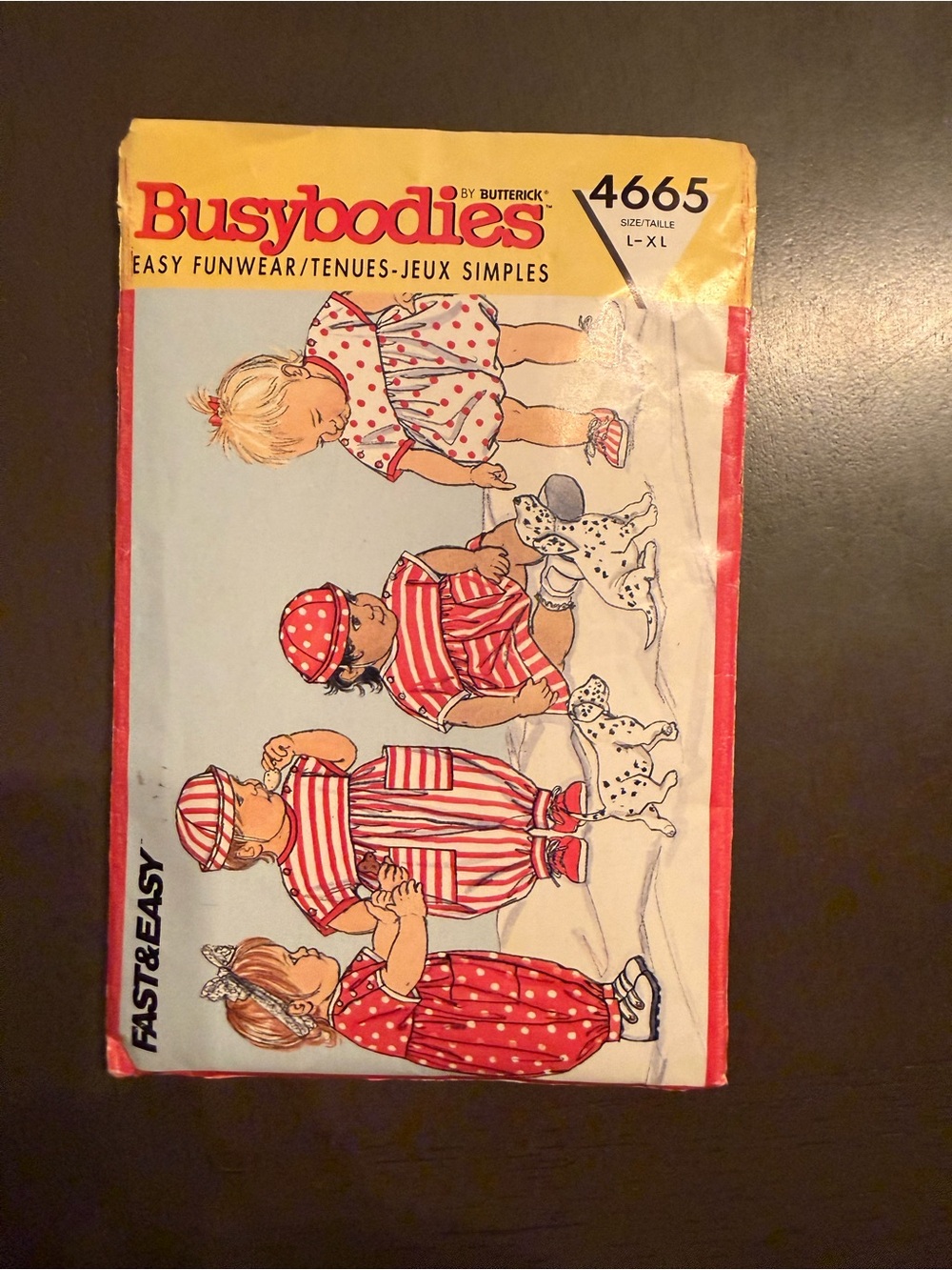1990 Busybodies by Butterick 4665 Kids Playwear Pattern in Red